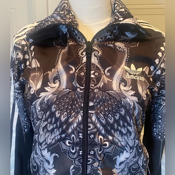 Adidas Originals Baroque Peacock Pattern Women's Track Jacket Small Rare Pattern - Picture 3 of 9